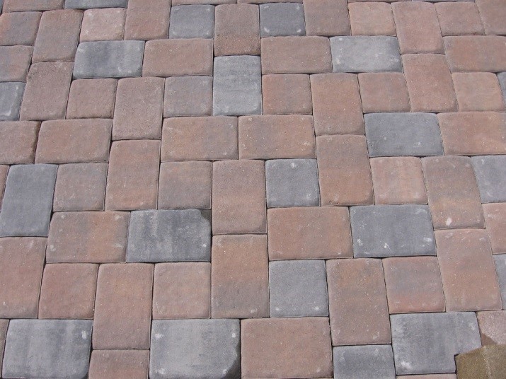 Close-up of dry cast pavers, one of two types of cast stone