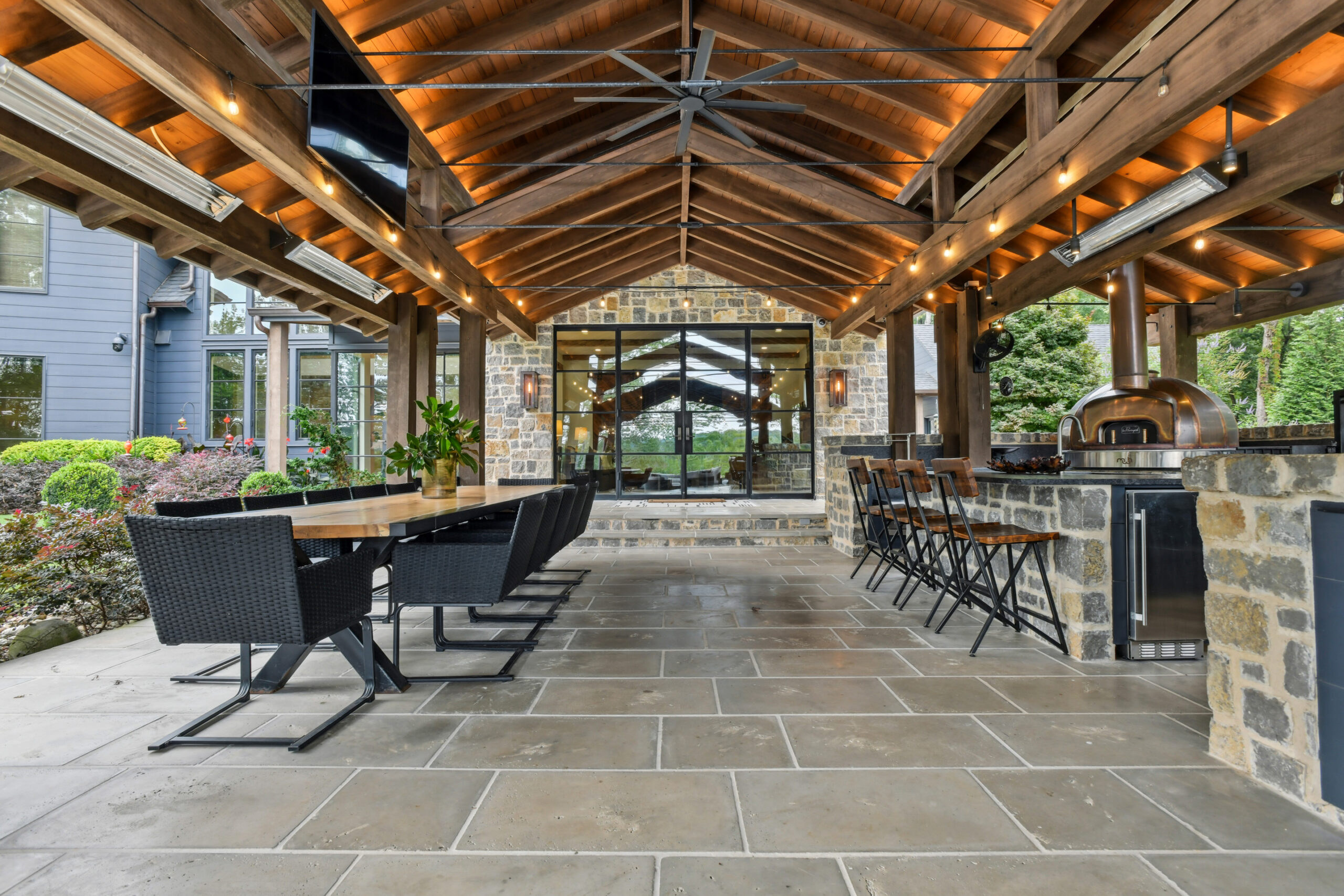 Outdoor kitchen and dining space
